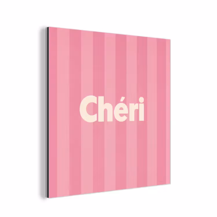 Aluminium schilderij - Gestreept - Roze - Chéri — 1