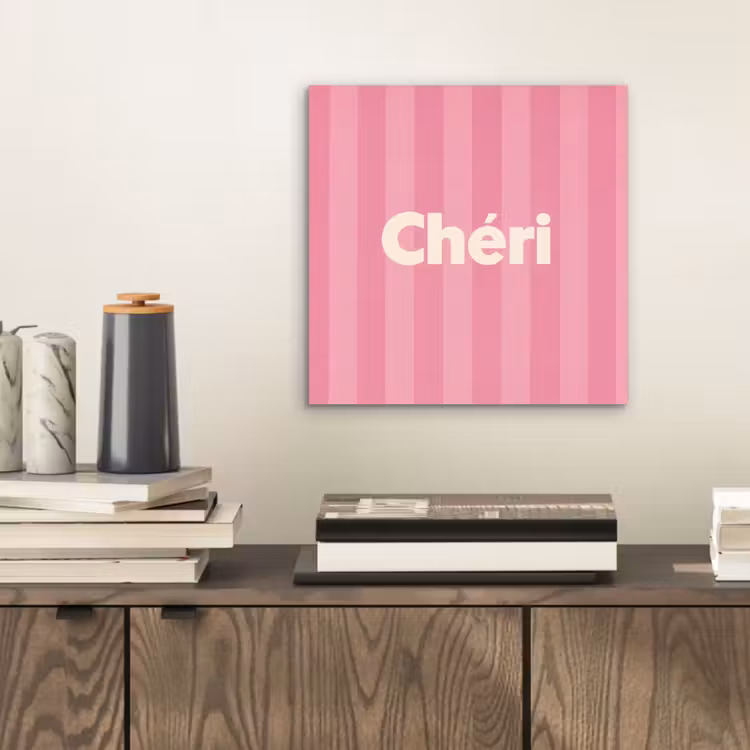 Aluminium schilderij - Gestreept - Roze - Chéri — 2