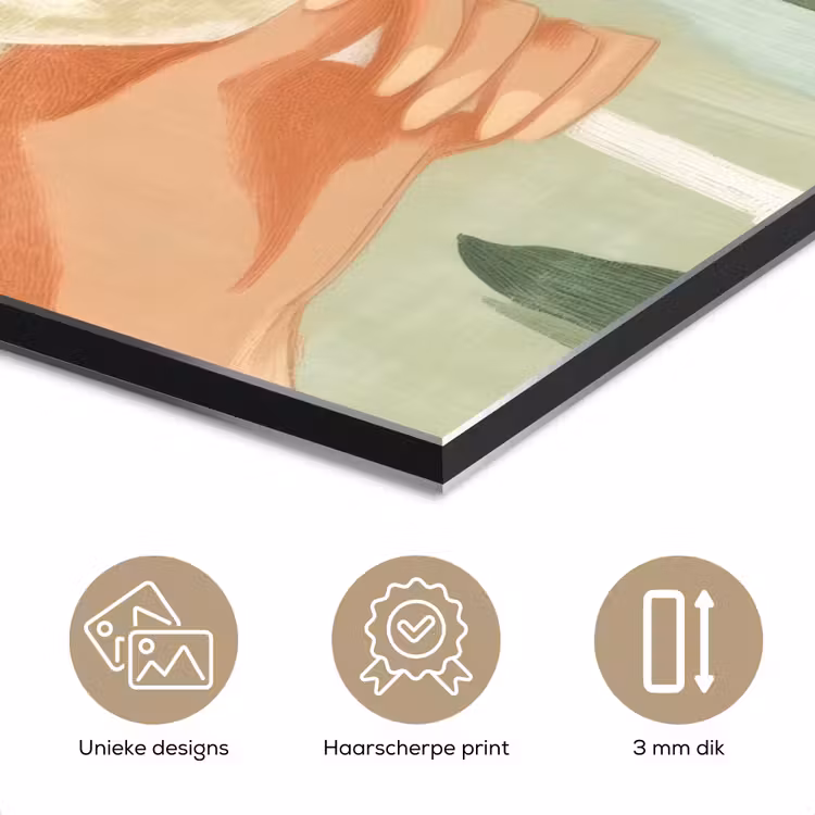 Aluminium schilderij - Glazen - Proosten - Bladeren - Groen — 7