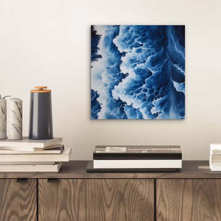 Aluminium schilderij - Golven - Blauw - Schuim — 2