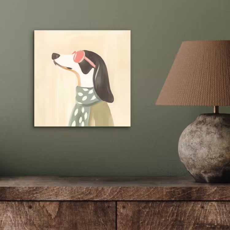 Aluminium schilderij - Hond - Zonnebril - Sjaal — 3