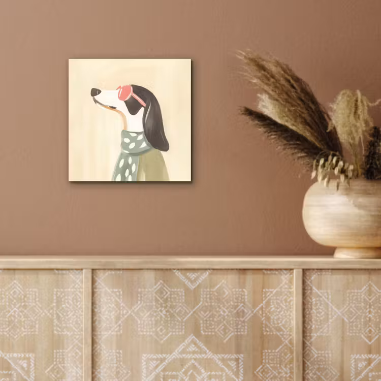 Aluminium schilderij - Hond - Zonnebril - Sjaal — 5