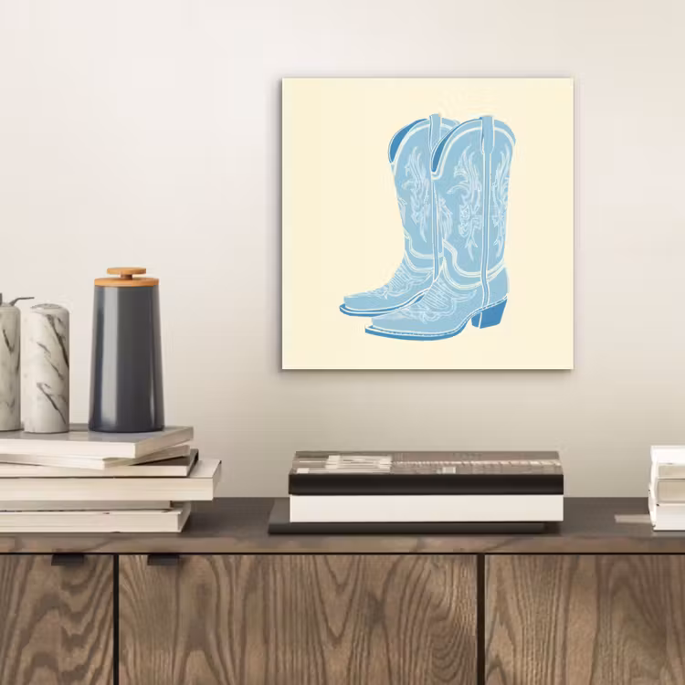 Aluminium schilderij - Illustratie - Cowboylaarzen - Patroon — 2