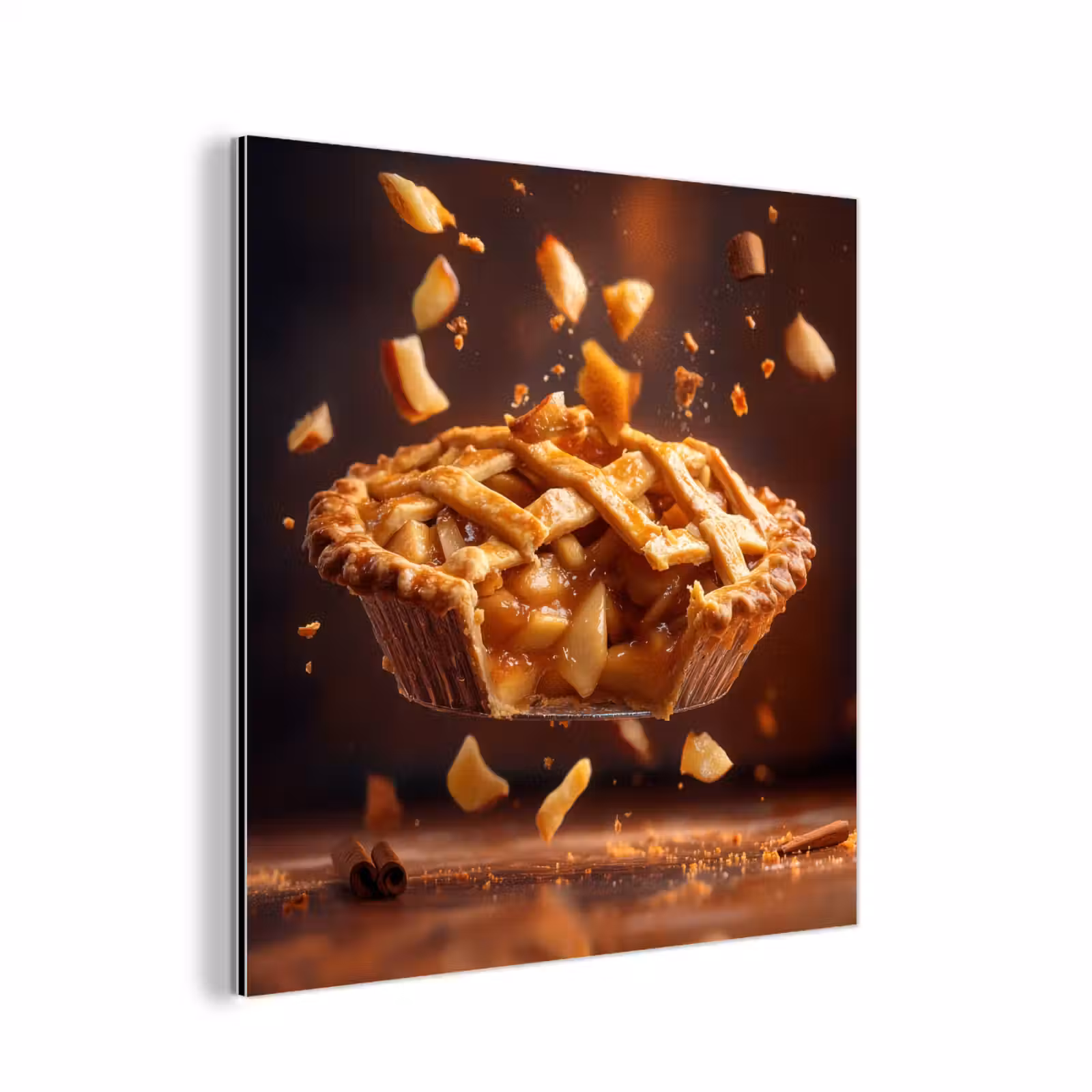Aluminium schilderij - Appel - Taart - Warm - Eten — 1