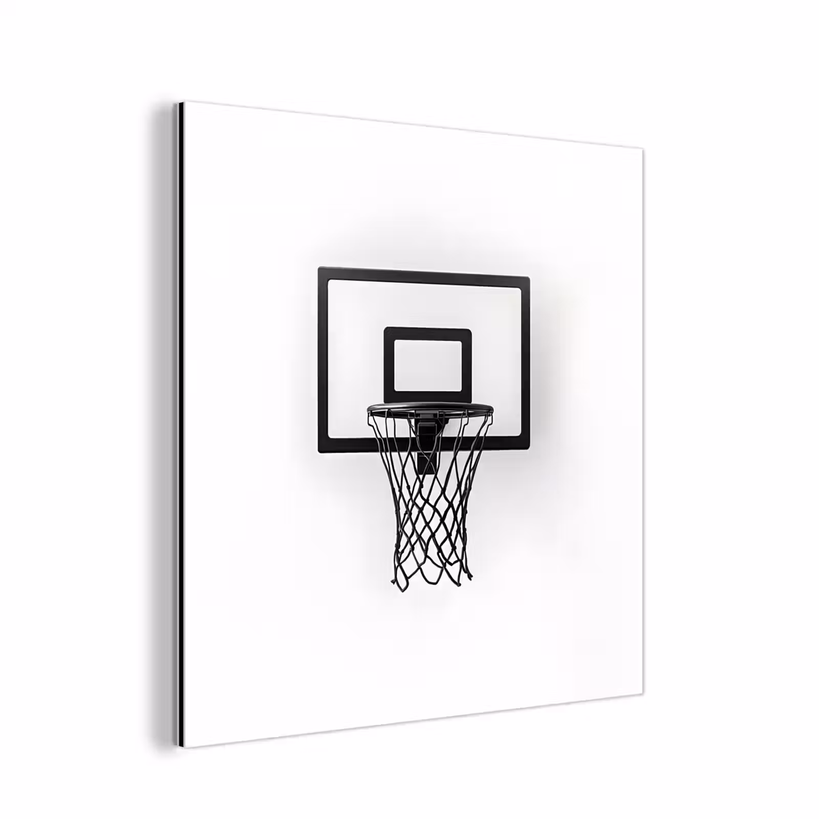 Aluminium schilderij - Basketbalbord - Minimalistisch - Zwart — 1