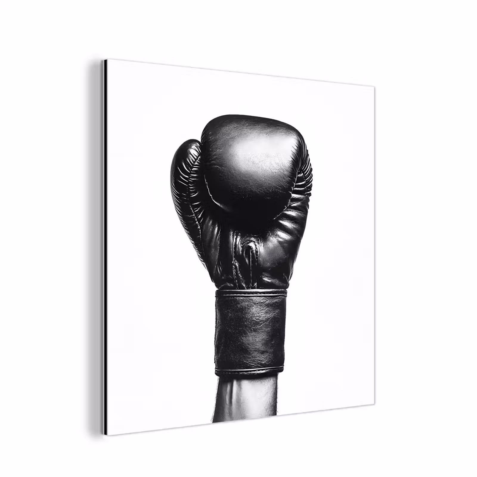 Aluminium schilderij - Bokshandschoen - Zwart - Hand — 1