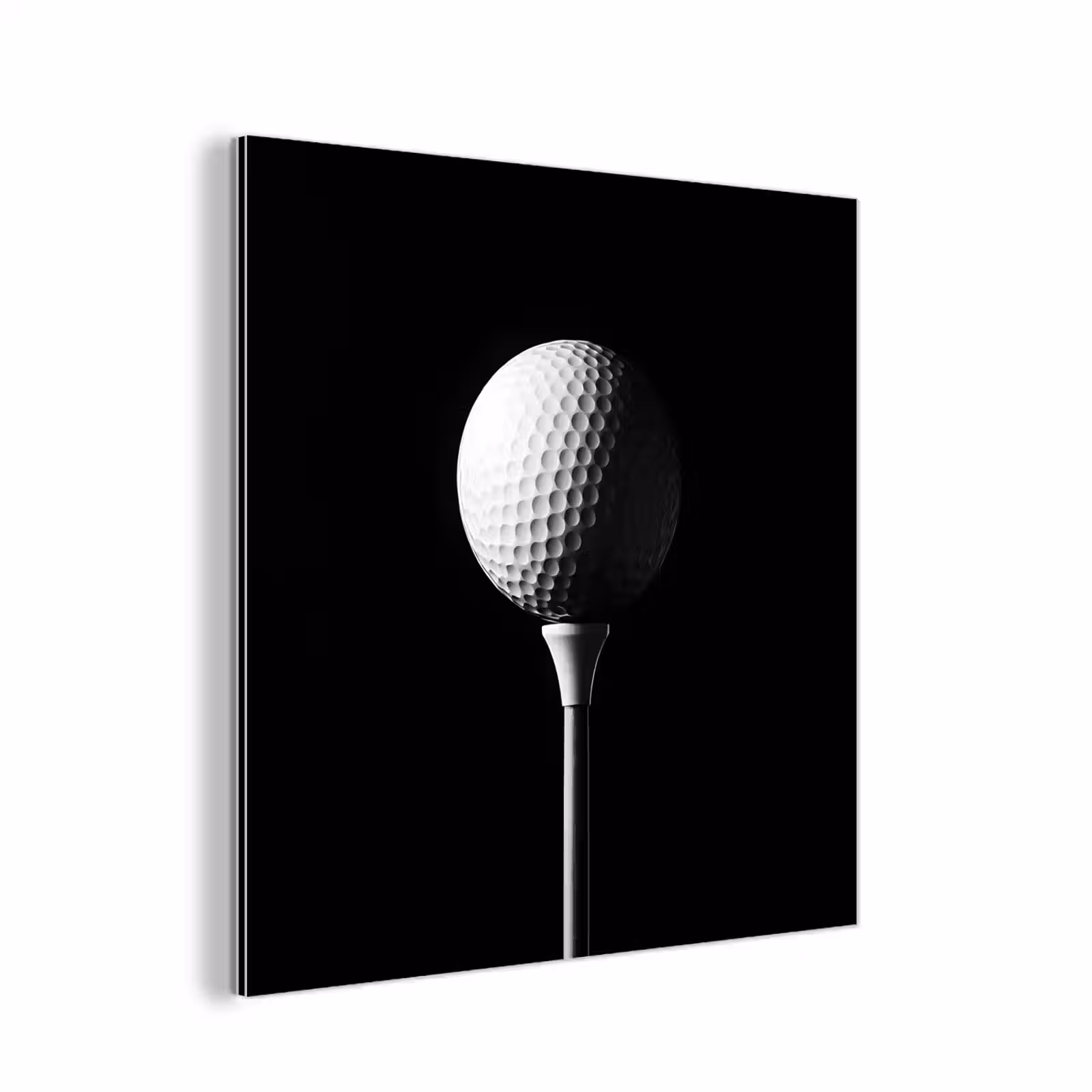 Aluminium schilderij - Golfbal - Minimalistisch - Wit — 1