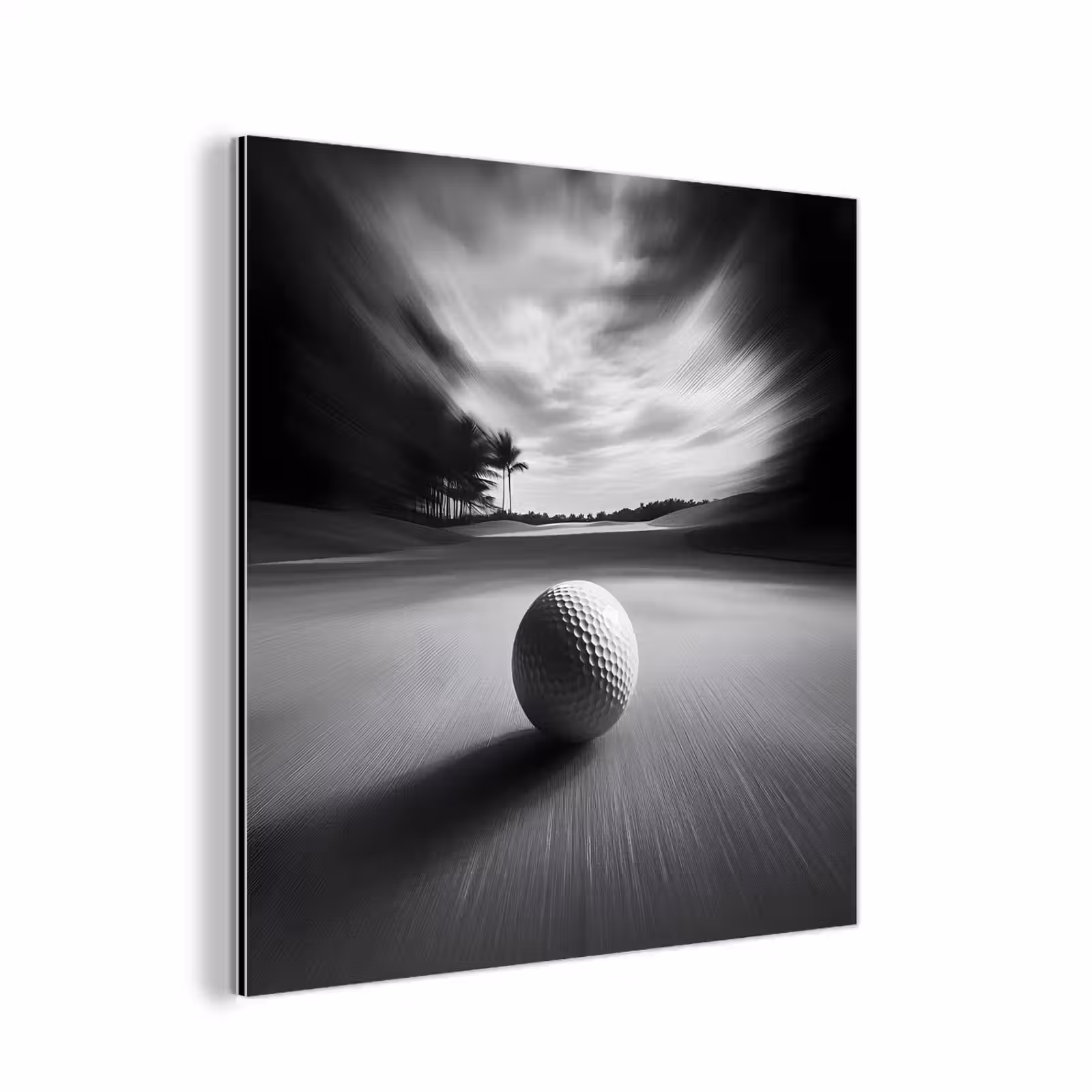 Aluminium schilderij - Golfbal - Wazig - Zwart — 1