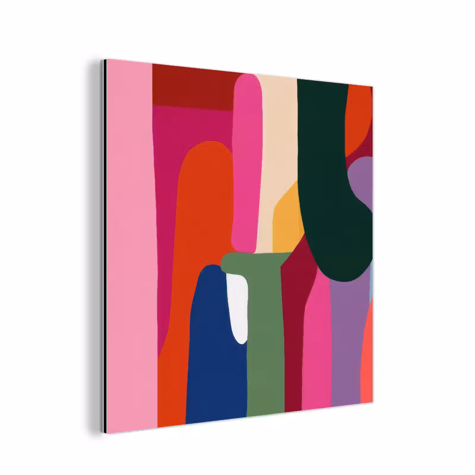 Aluminium schilderij - Kleurvakken - Recht - Rond - Abstract — 1