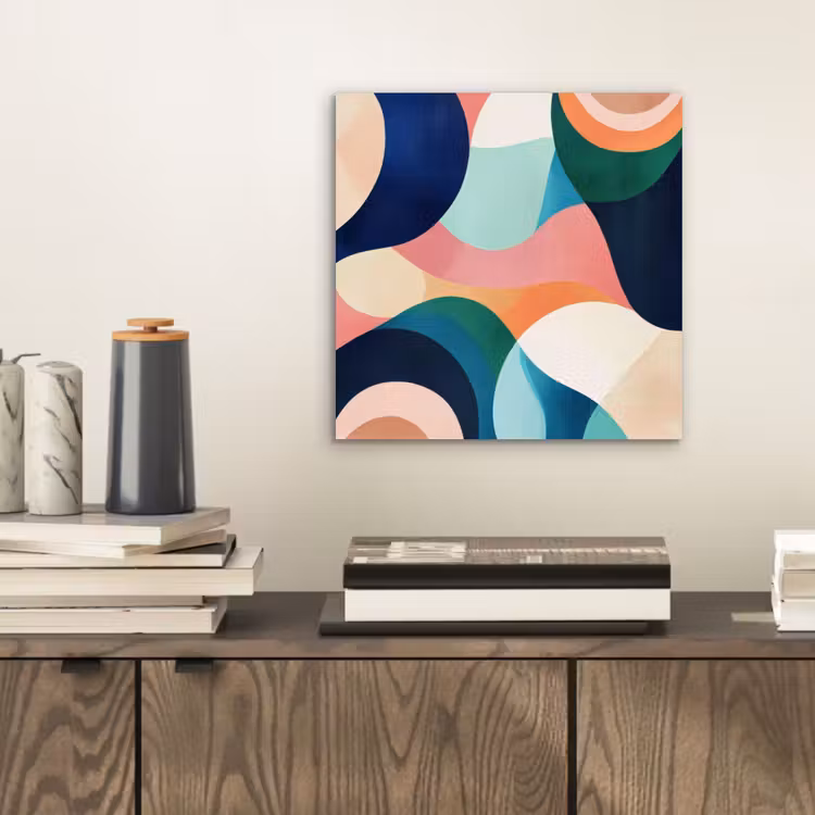 Aluminium schilderij - Abstract - Blauw - Roze — 2
