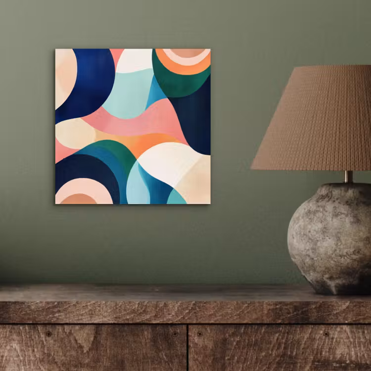 Aluminium schilderij - Abstract - Blauw - Roze — 3