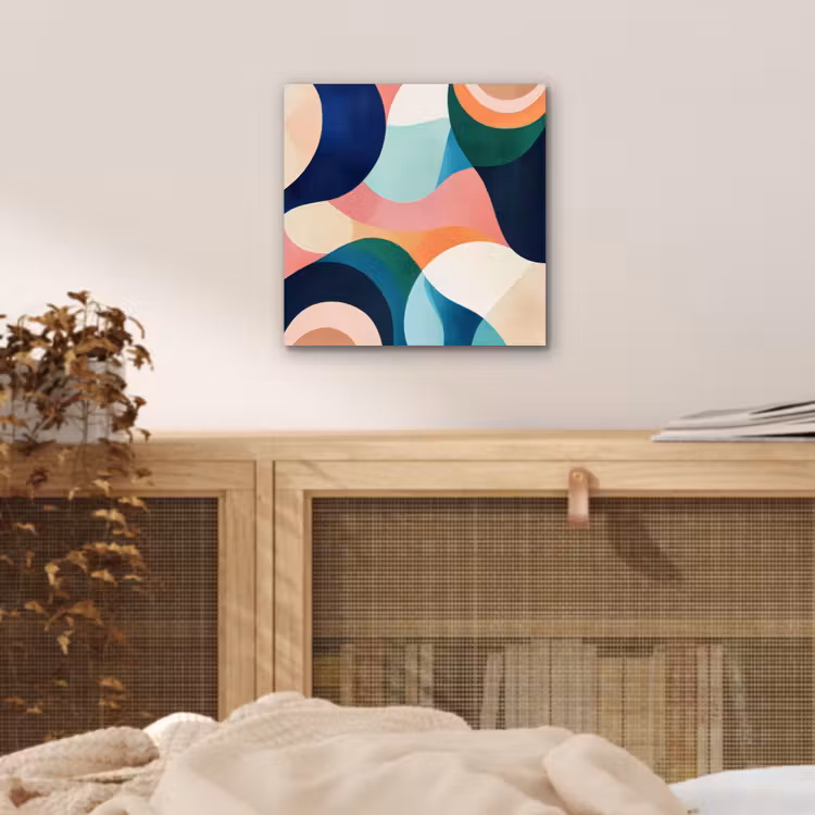 Aluminium schilderij - Abstract - Blauw - Roze — 4