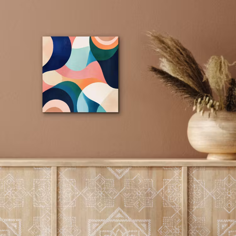 Aluminium schilderij - Abstract - Blauw - Roze — 5
