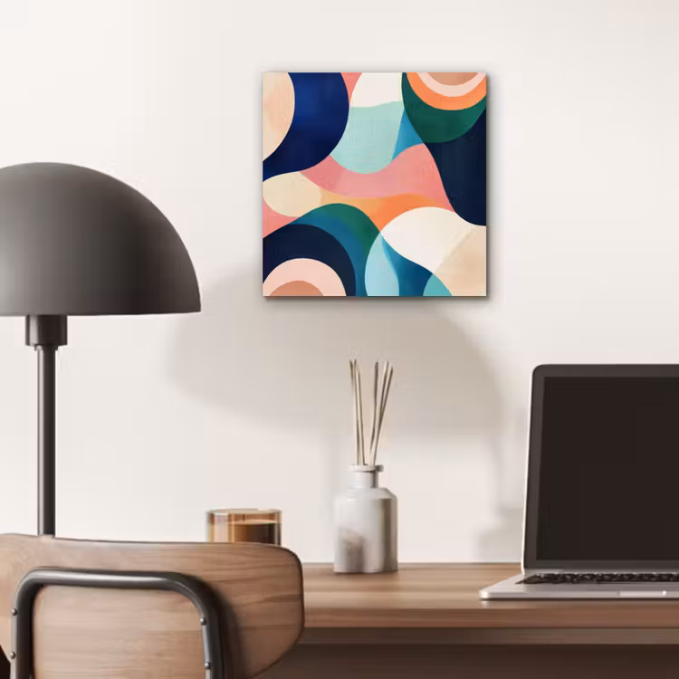 Aluminium schilderij - Abstract - Blauw - Roze — 6