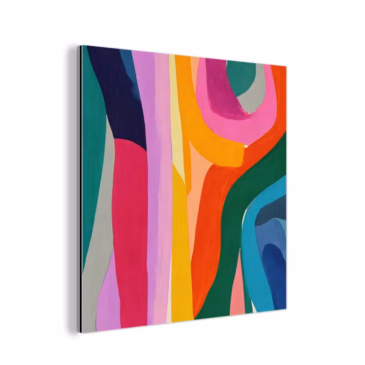 Aluminium schilderij - Abstract - Kleurrijk - Golven - Lijnen — 1