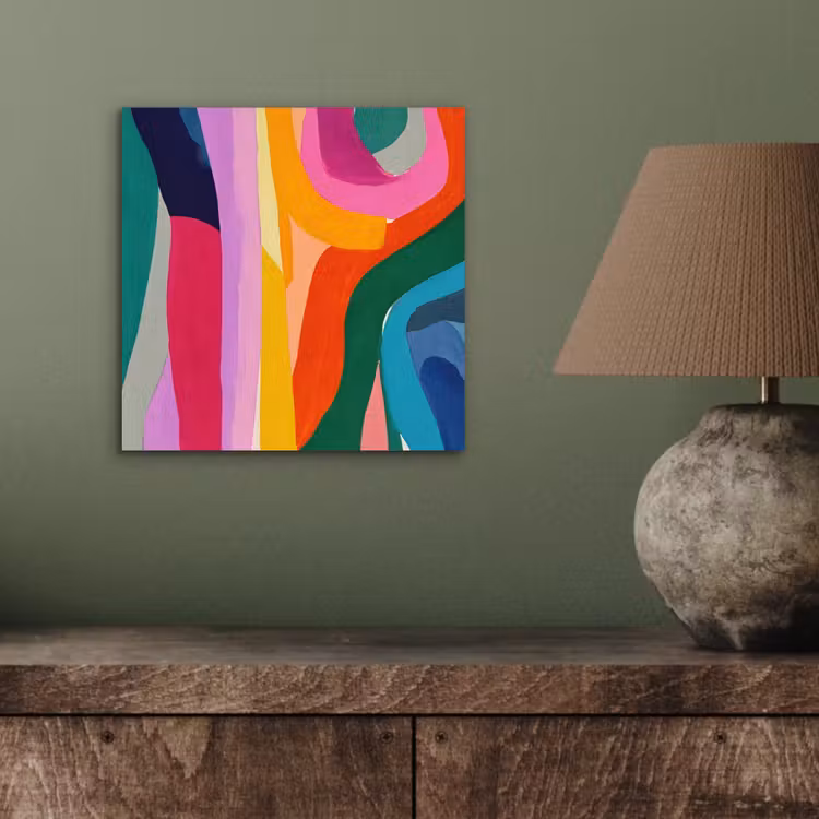 Aluminium schilderij - Abstract - Kleurrijk - Golven - Lijnen — 3