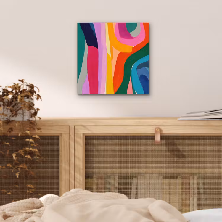 Aluminium schilderij - Abstract - Kleurrijk - Golven - Lijnen — 4