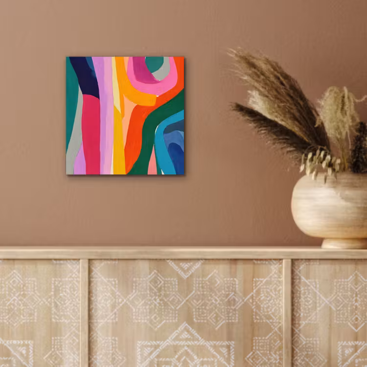 Aluminium schilderij - Abstract - Kleurrijk - Golven - Lijnen — 5