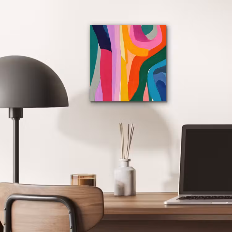 Aluminium schilderij - Abstract - Kleurrijk - Golven - Lijnen — 6
