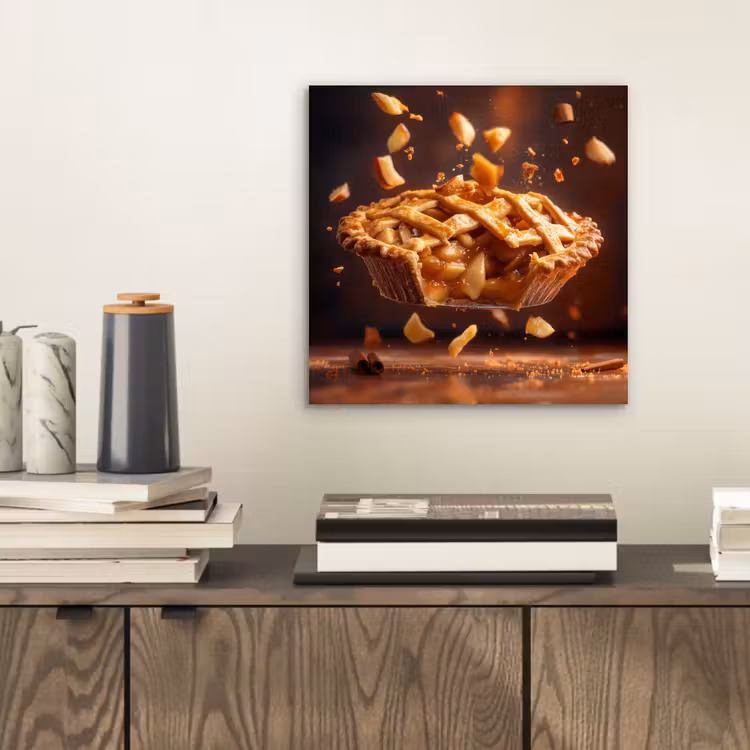 Aluminium schilderij - Appel - Taart - Warm - Eten — 2