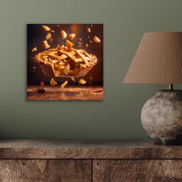 Aluminium schilderij - Appel - Taart - Warm - Eten — 3