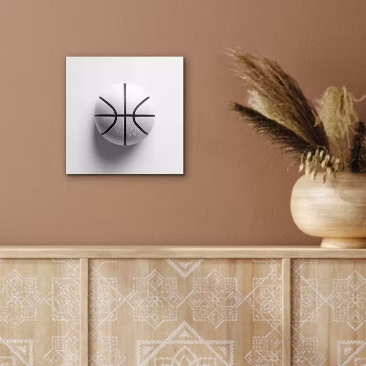 Aluminium schilderij - Basketbal - Wit - Schaduw - Lijnen — 5