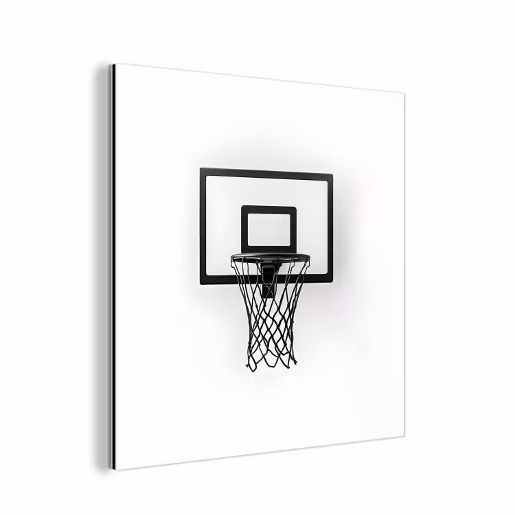 Aluminium schilderij - Basketbalbord - Minimalistisch - Zwart — 1
