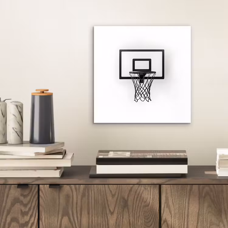 Aluminium schilderij - Basketbalbord - Minimalistisch - Zwart — 2