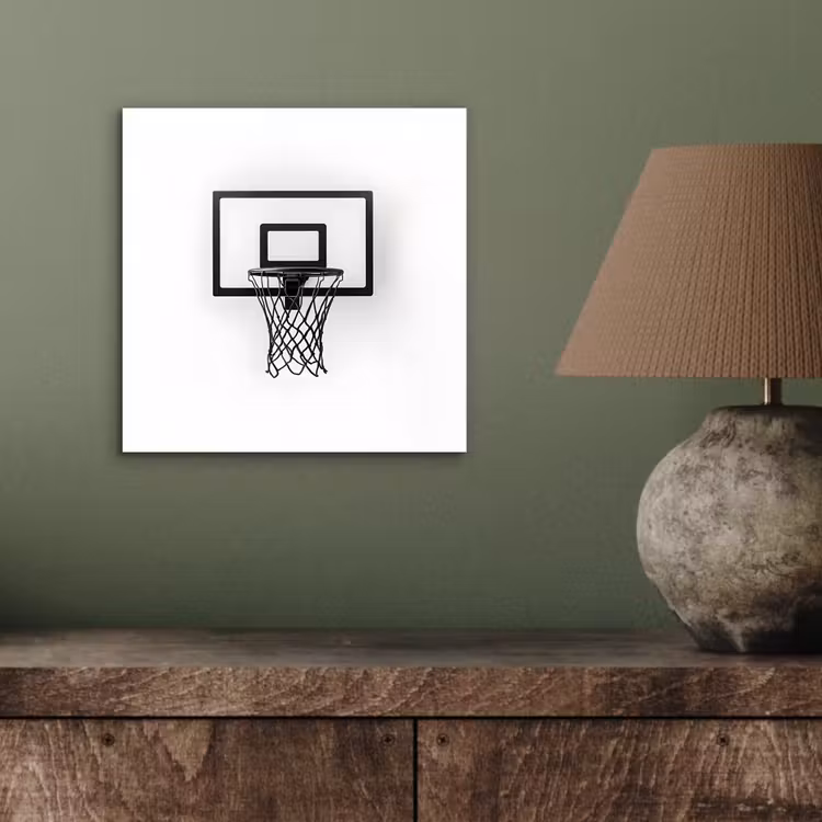 Aluminium schilderij - Basketbalbord - Minimalistisch - Zwart — 3