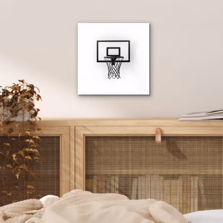 Aluminium schilderij - Basketbalbord - Minimalistisch - Zwart — 4