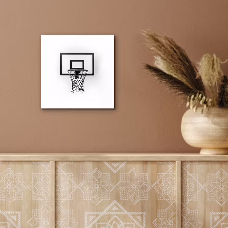 Aluminium schilderij - Basketbalbord - Minimalistisch - Zwart — 5