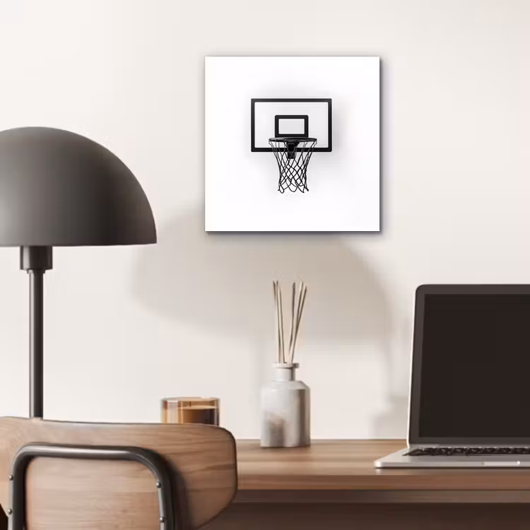 Aluminium schilderij - Basketbalbord - Minimalistisch - Zwart — 6