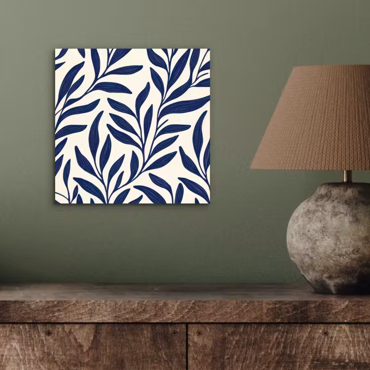 Aluminium schilderij - Bladeren - Klimop - Donkerblauw — 3