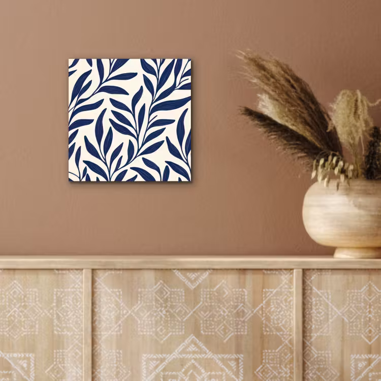 Aluminium schilderij - Bladeren - Klimop - Donkerblauw — 5