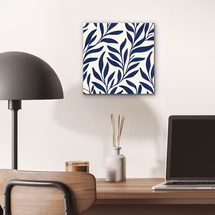 Aluminium schilderij - Bladeren - Klimop - Donkerblauw — 6