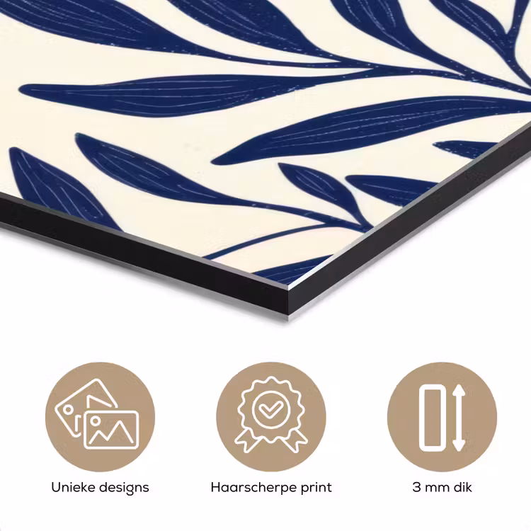 Aluminium schilderij - Bladeren - Klimop - Donkerblauw — 7