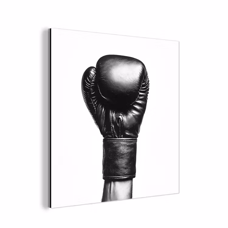 Aluminium schilderij - Bokshandschoen - Zwart - Hand — 1