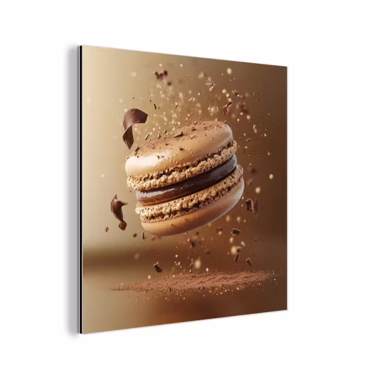Aluminium schilderij - Chocolade - Macarons - Eten - Snoep — 1