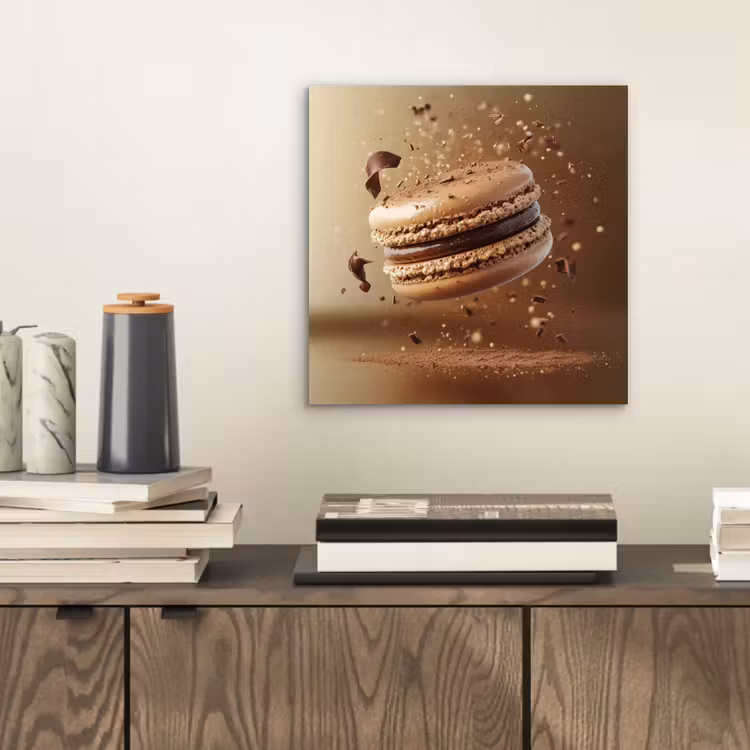 Aluminium schilderij - Chocolade - Macarons - Eten - Snoep — 2