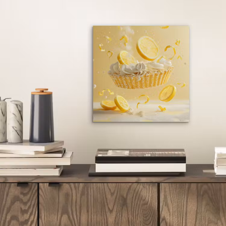 Aluminium schilderij - Citroen - Taart - Eten - Geel — 2