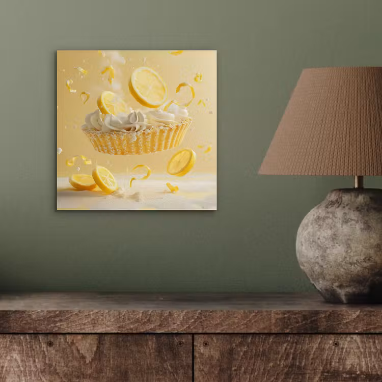 Aluminium schilderij - Citroen - Taart - Eten - Geel — 3