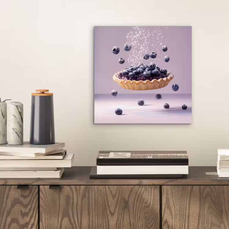 Aluminium schilderij - Eten - Taart - Bessen - Blauw — 2