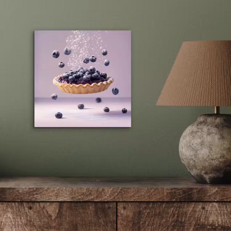Aluminium schilderij - Eten - Taart - Bessen - Blauw — 3
