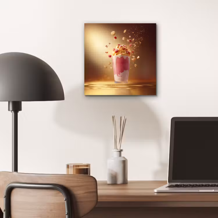 Aluminium schilderij - Framboos - Smoothie - Drinken - Roze — 6