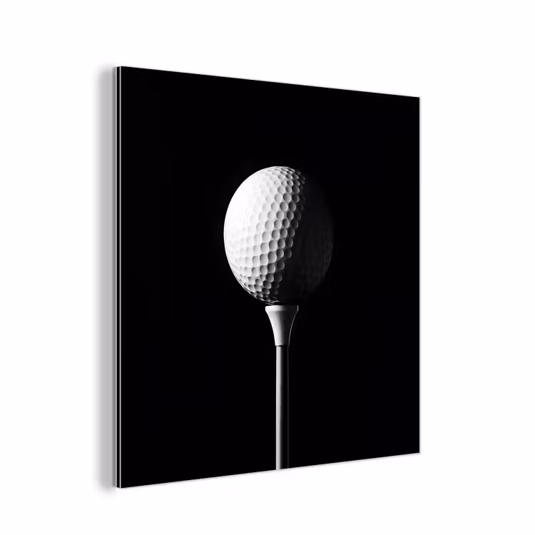 Aluminium schilderij - Golfbal - Minimalistisch - Wit — 1