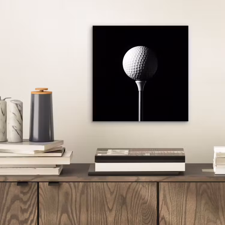 Aluminium schilderij - Golfbal - Minimalistisch - Wit — 2