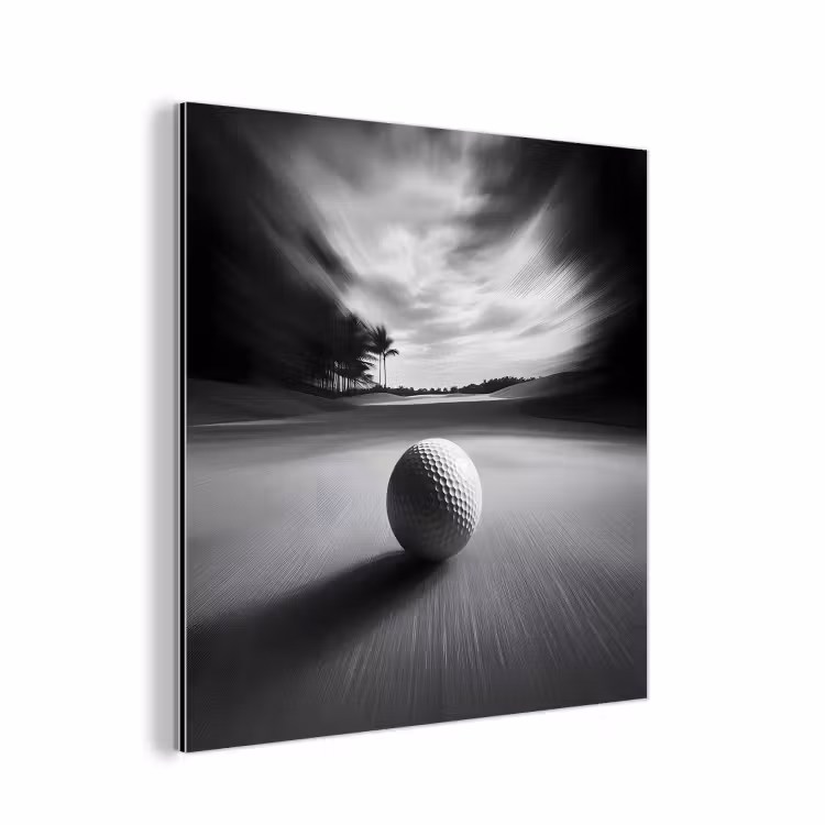 Aluminium schilderij - Golfbal - Wazig - Zwart — 1