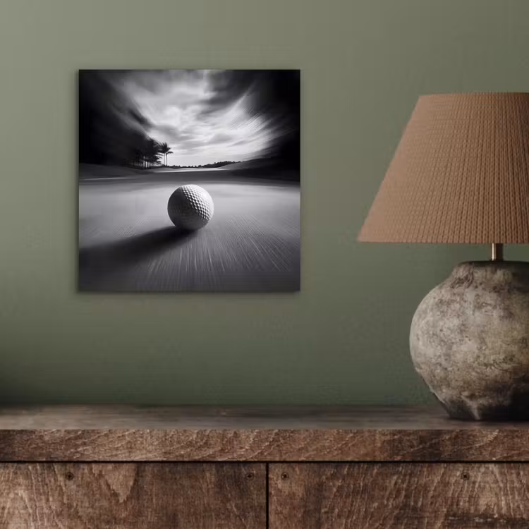 Aluminium schilderij - Golfbal - Wazig - Zwart — 3