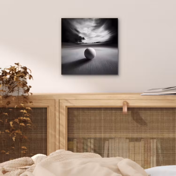 Aluminium schilderij - Golfbal - Wazig - Zwart — 4