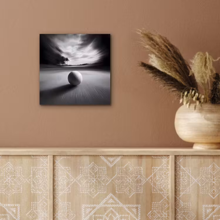 Aluminium schilderij - Golfbal - Wazig - Zwart — 5